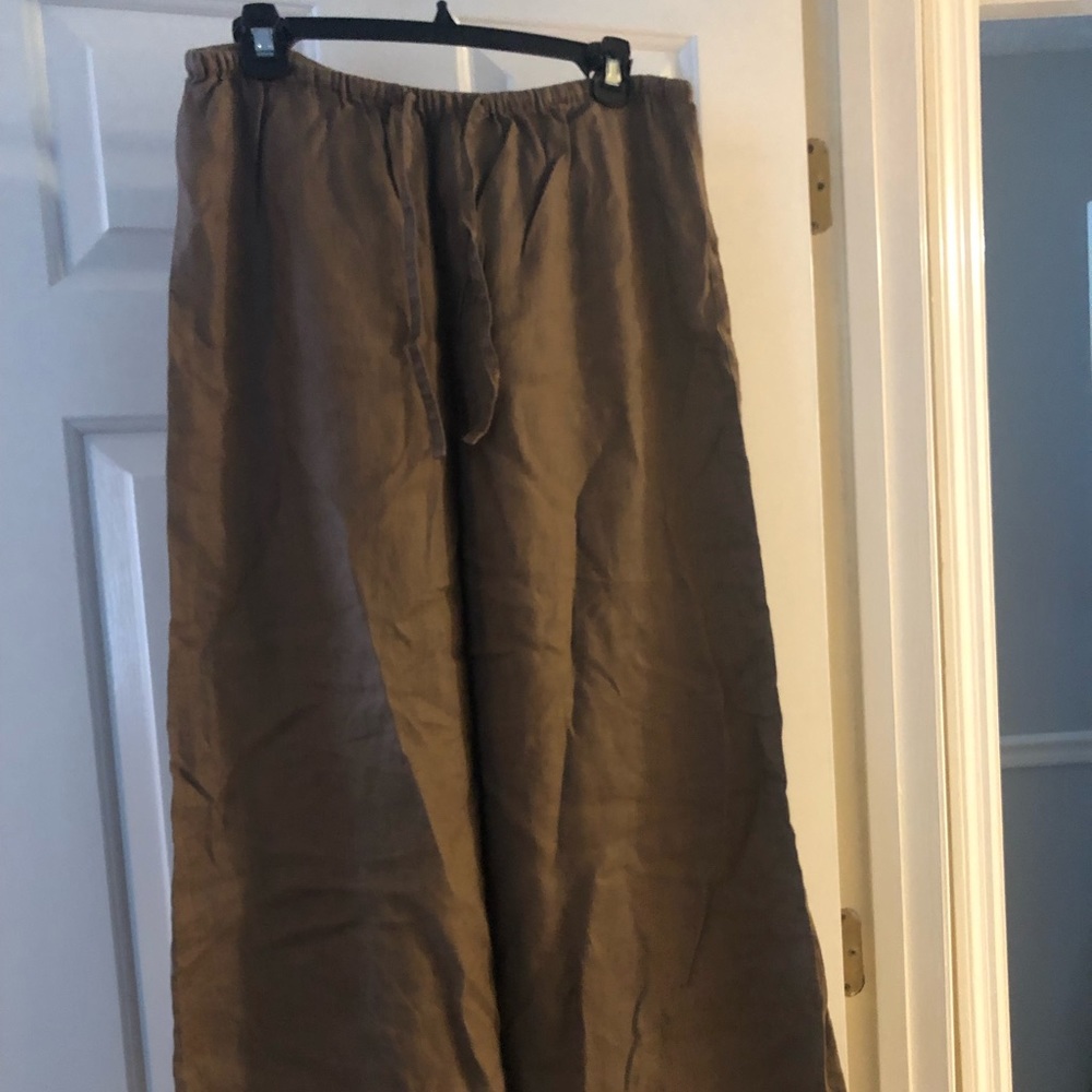 Jcrew linen pull on maxi skirt
